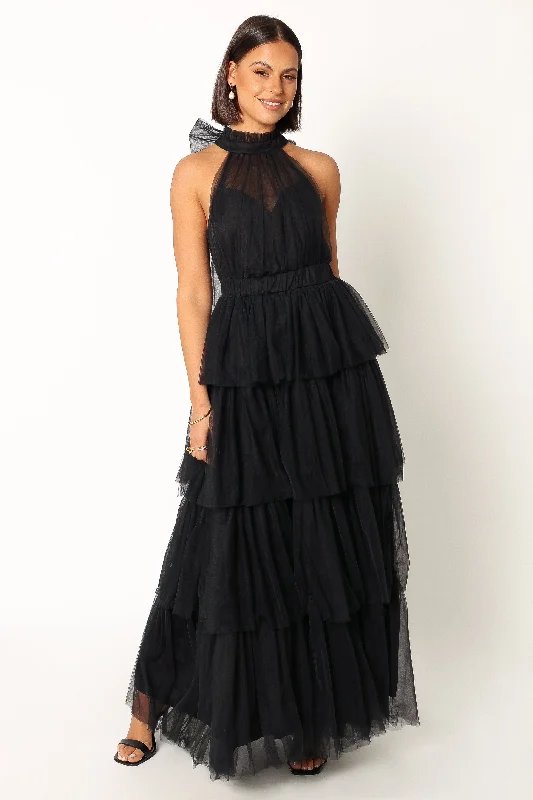 - Solid wood cat climbing frame customizedFrances Halterneck Maxi Dress - Black