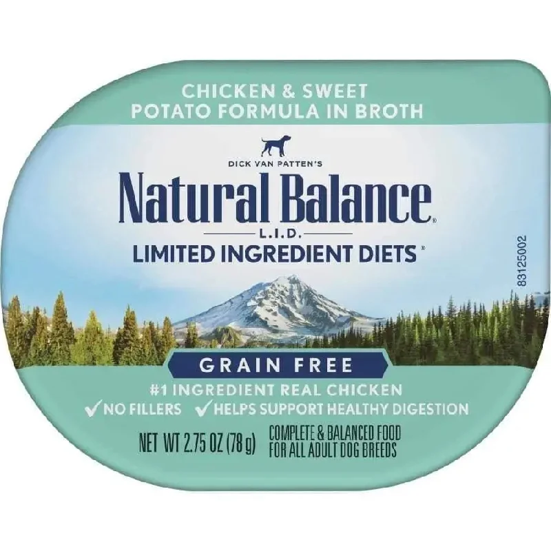 ---Natural Balance Pet Foods L.I.D Chicken & Sweet Potato in Broth Dog Food 24ea/2.75 oz, 24 pk ---Natural Balance Pet Foods L.I.D Chicken & Sweet Potato in Broth Dog Food 24ea/2.75 oz, 24 pk