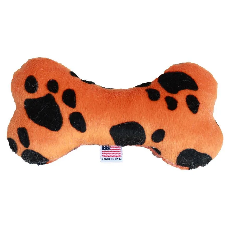 Pet toysPlush Bone Dog Toy Orange Paw