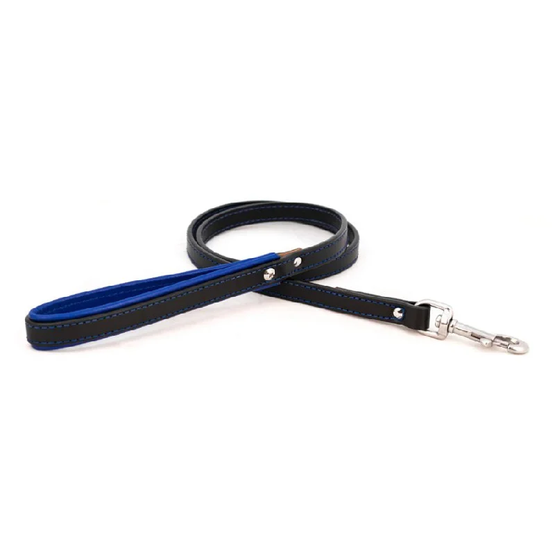  . **Dog paw cream is winter**Padded Leather Dog Leash Black/Blue