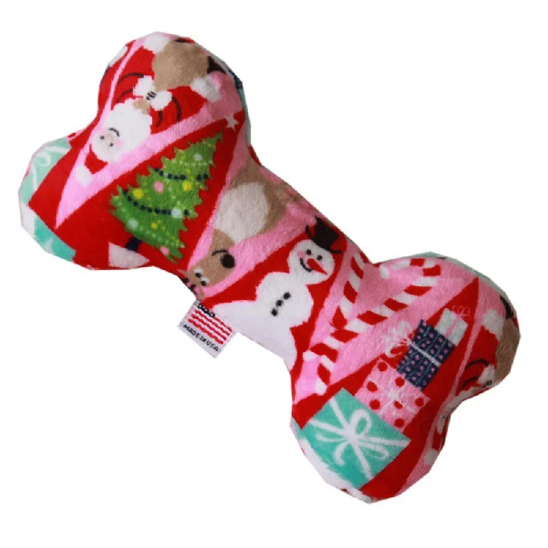  -Cost-effective pet toy recommendationsPlush Bone Dog Toy Christmas Medley