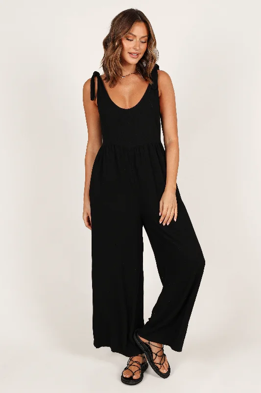 - Pet stroller can be taken on the planeAyla Linen Jumpsuit - Black