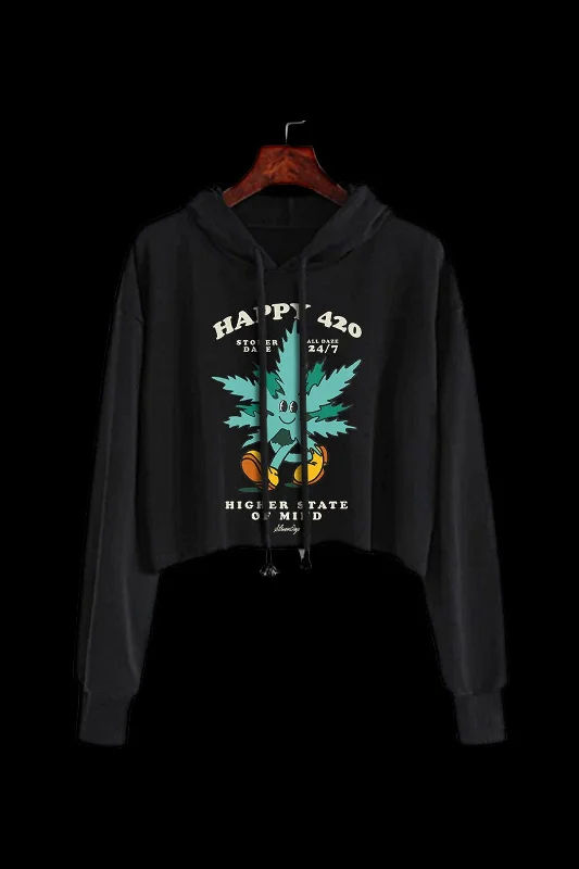 - Remote interactive pet feederStonerDays Happy 420 Crop Top Hoodie