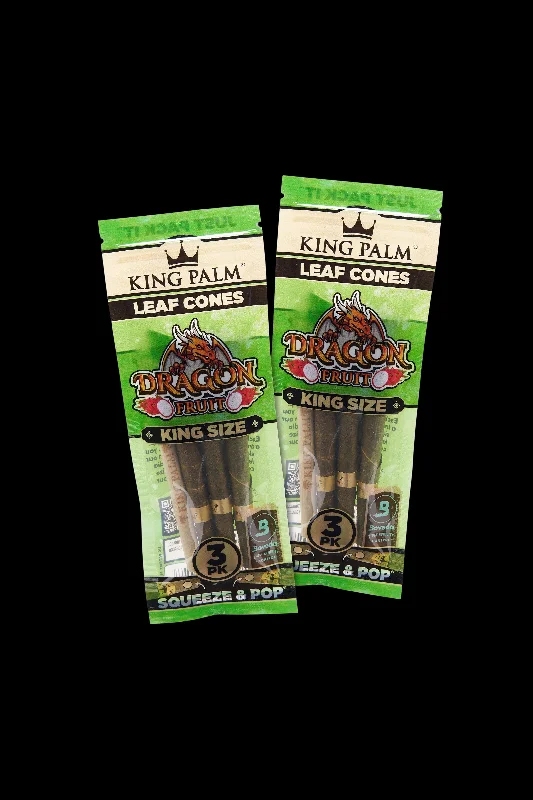 ---King Palm King Size Dragon Fruit Flavored Palm Leaf Cones - 2 Packs of 3