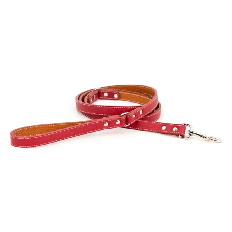  . **Dog chest harness is anti-breakaway**Tuscan Leather Dog Leash Bright Red
