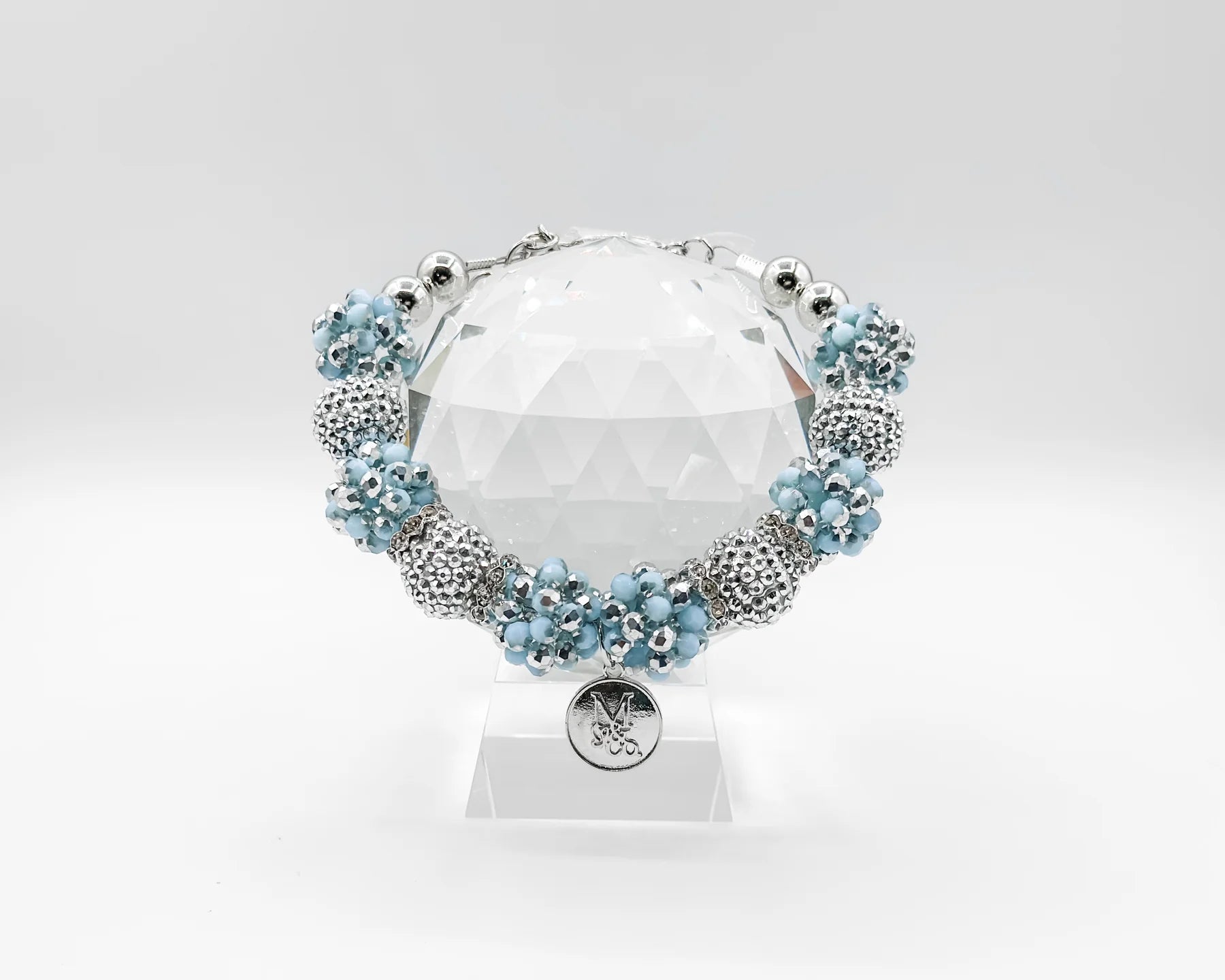 Pet Clothes"Frozen Blue Tinsel" Necklace
