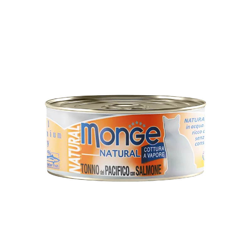 - Chicken flavor cat food Monge Cat Canned Food - Natural Yellowfin Tuna With Salmon (80g) - Chicken flavor cat food Monge Cat Canned Food - Natural Yellowfin Tuna With Salmon (80g)