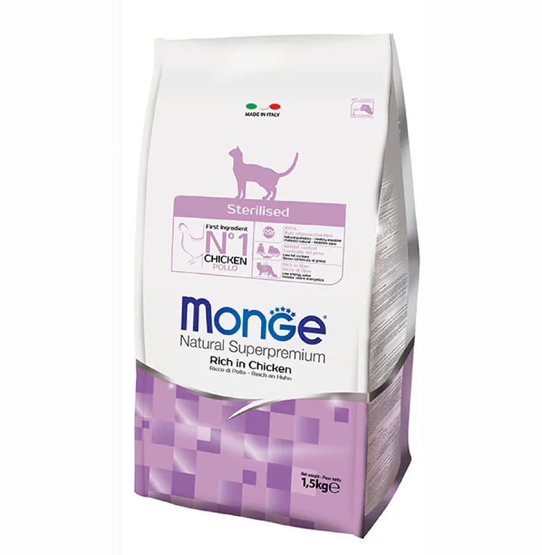 - Cat food for digestive health Monge Superpremium Natural Dry Cat Food - Sterilised (1.5kg) - Cat food for digestive health Monge Superpremium Natural Dry Cat Food - Sterilised (1.5kg)
