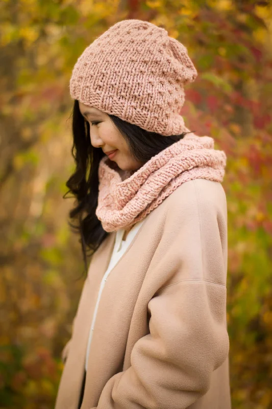 - Organic cotton dog bibsKnit Kit - Bulky Dotty Beanie and Cowl