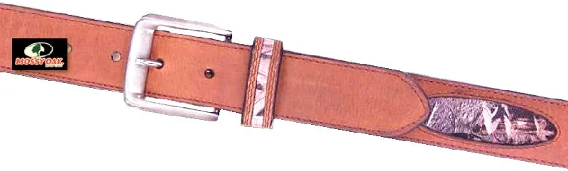 ---Hickory Creek Mossy Oak Camo & Crazy Horse Leather Belts