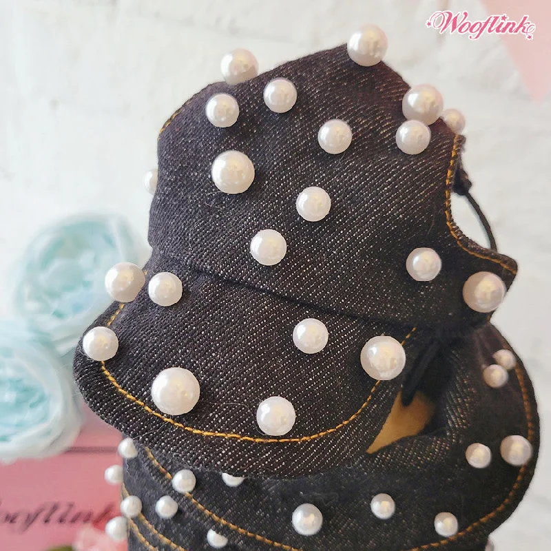 Pet wedding dressesWooflink My Pearl Denim Cap in Black