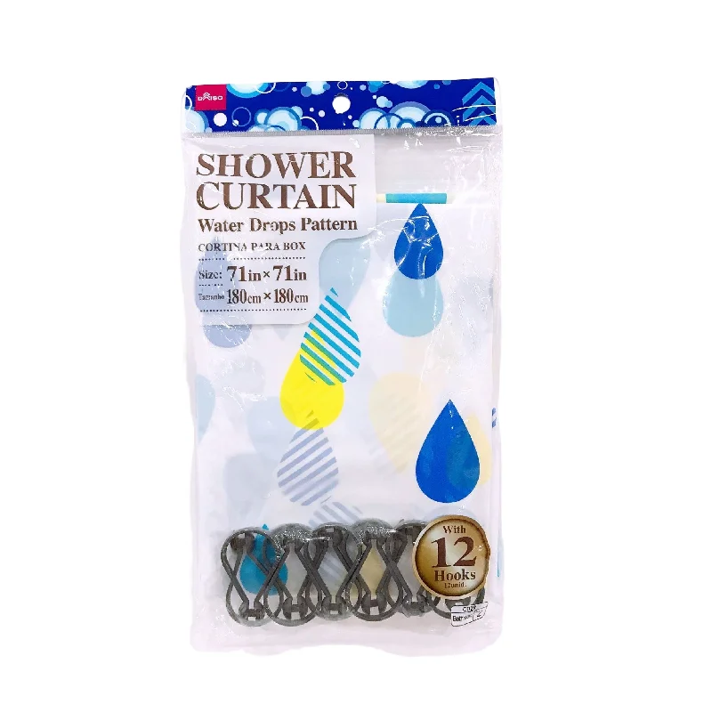  -Splash-proof food bowl AND Anti-choking slow food bowlShower Curtain Water Drops Pattern Size Approx.71In.X71In.