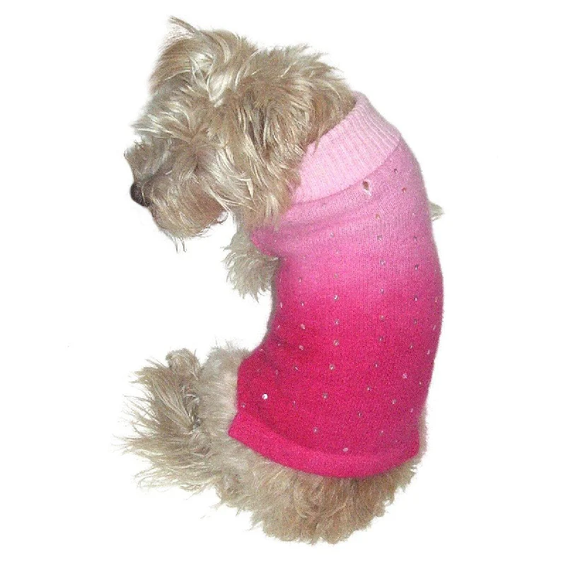 Cat clothesLuxury Sparkle Beverly Hills Dog Sweater Pink