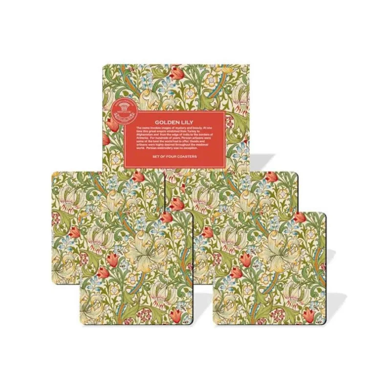 - Automatic induction pet water dispenserNostalgic Golden Lily Coasters Set of 4