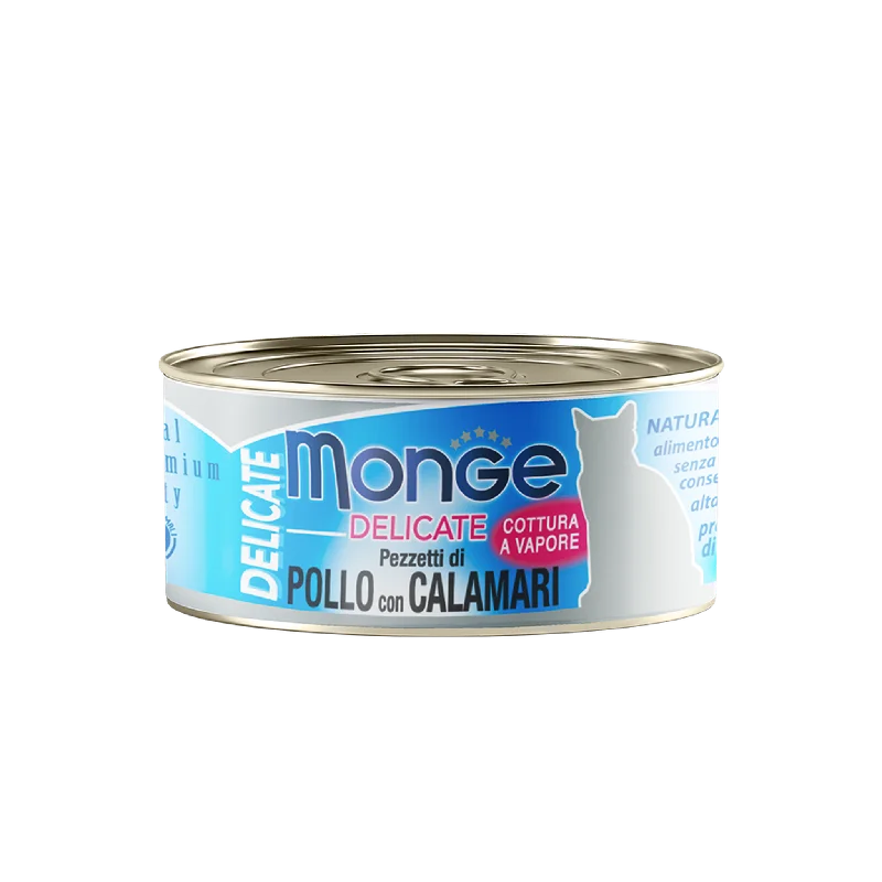  . **Ingredient-Related**  Monge Cat Canned Food - Delicate Chicken & Squid (80g)