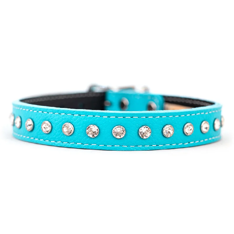 ### General pet accessoriesTuscan Leather Crystallized Dog Collar Turquoise