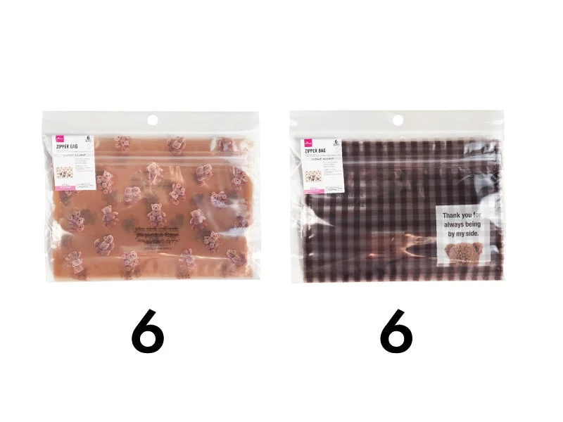 - Pet fence foldable indoorZipper Bags-Plaid Bear 7.87In X 5.43In 6Pcs-
