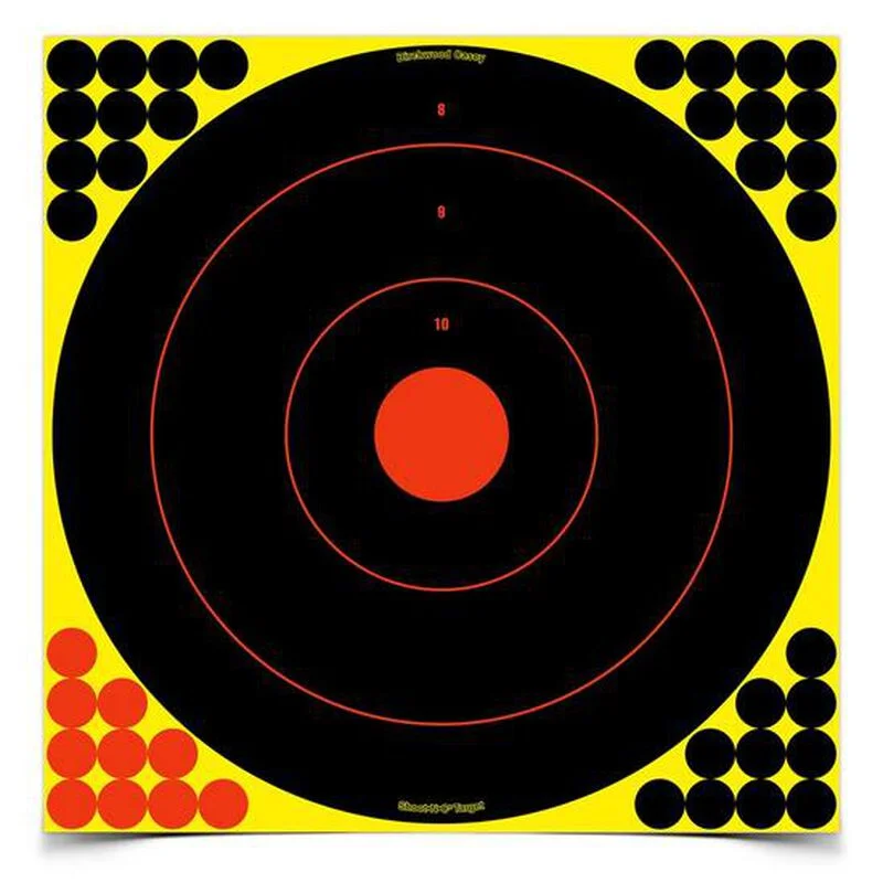 ---Birchwood Casey Shoot N C 17.25" Bulls-Eye Self-Adhesive Target Reactive Paper Target Indoor/Outdoor ---Birchwood Casey Shoot N C 17.25" Bulls-Eye Self-Adhesive Target Reactive Paper Target Indoor/Outdoor