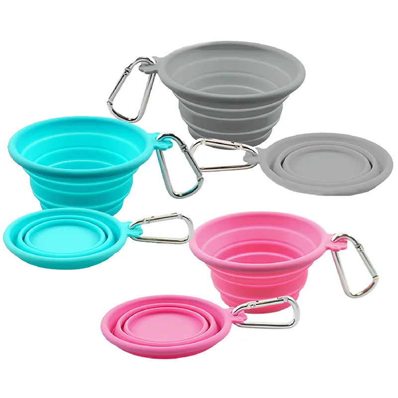 Pet cartoon pattern clothesCollapsible Silicone Travel Dog Bowl