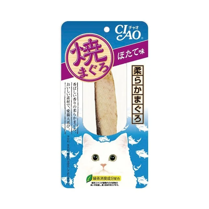    - High-protein cat food  Ciao Grilled Tuna & Scallop Cat Treats