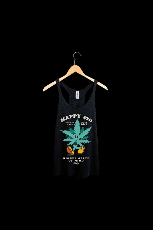 - Pregnant cat delivery room warming boxStonerDays Happy 420 Racerback Tank Top