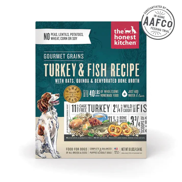 - Pet tear stain cleaning wipesThe Honest Kitchen Dehydrated Gourmet Grains Turkey & White Fish Dog Food