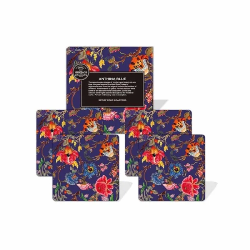- Rabbit grass rack to prevent waste food boxHeritage Anthina Coasters Blue Set of 4
