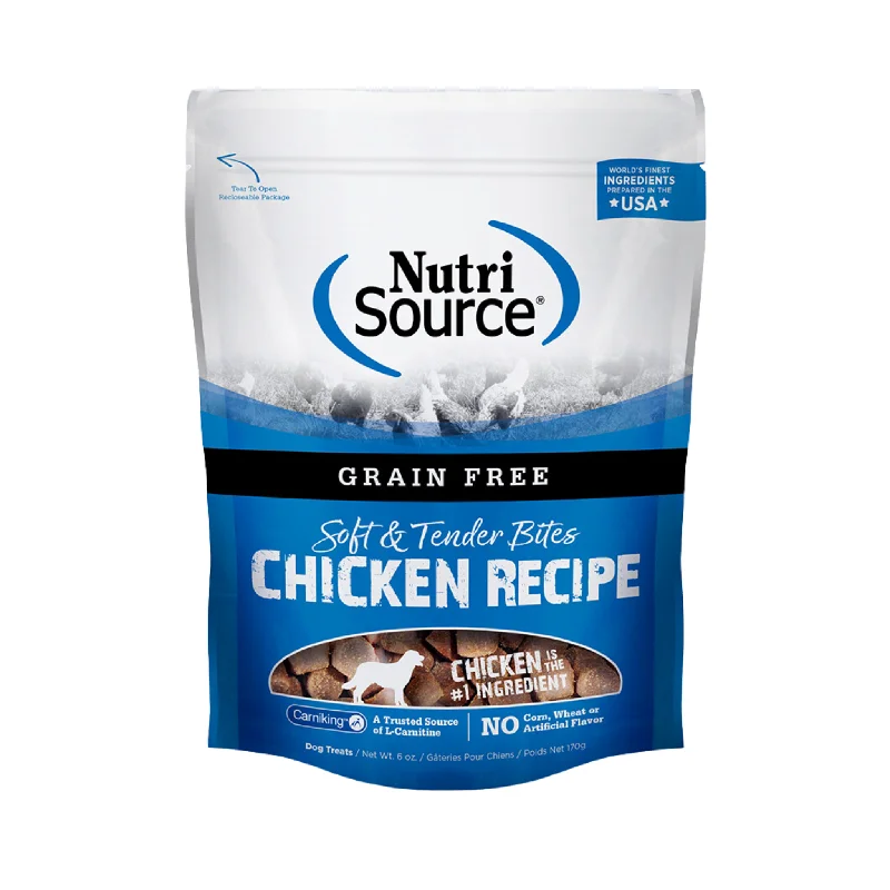 - Natural ingredient dog foodNutrisource Grain Free Chicken Soft & Tender Bites Dog Treats