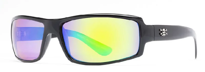 Shiny Black/Green Mirror Lens