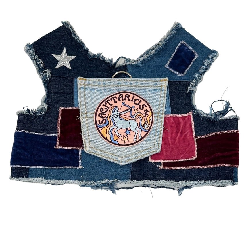 Pet sun protection clothesAstrological Expressions Sagittarius Up-Cycled Harness