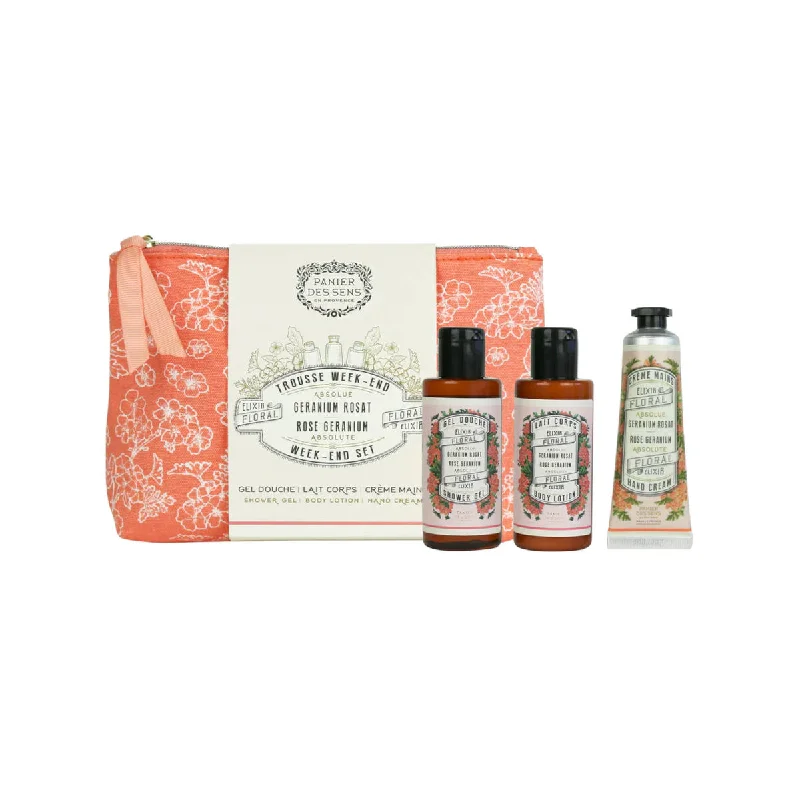 - Dog disposable foam shower gelPanier Des Sens Rose Geranium Weekend Set
