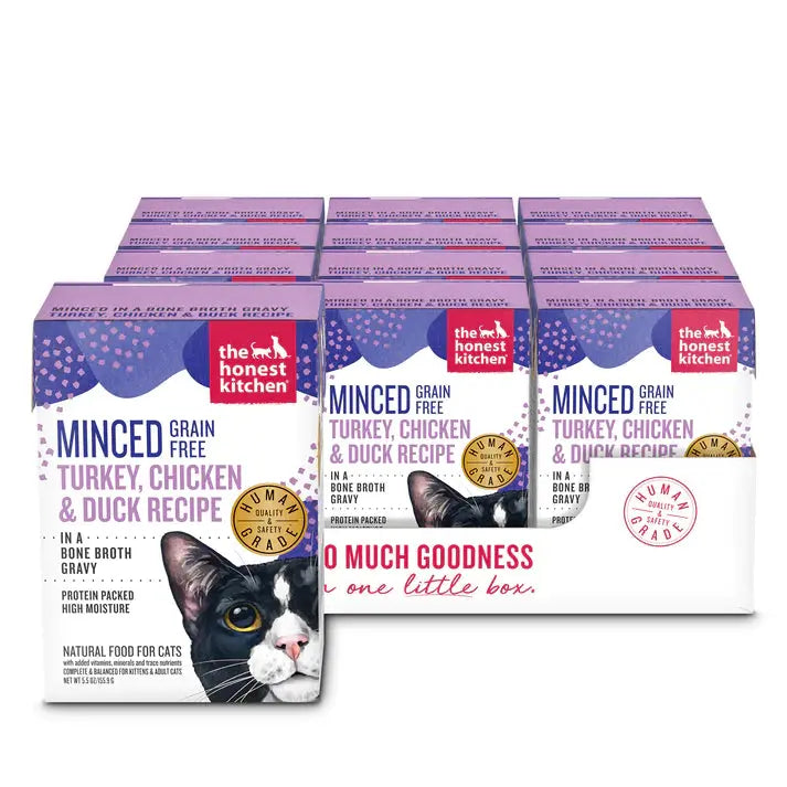 - Degradable pet feces bagThe Honest Kitchen Grain Free Minced Turkey, Chicken & Duck Recipe in a Bone Broth Gravy Wet Cat Food 12/5.5oz - Degradable pet feces bagThe Honest Kitchen Grain Free Minced Turkey, Chicken & Duck Recipe in a Bone Broth Gravy Wet Cat Food 12/5.5oz