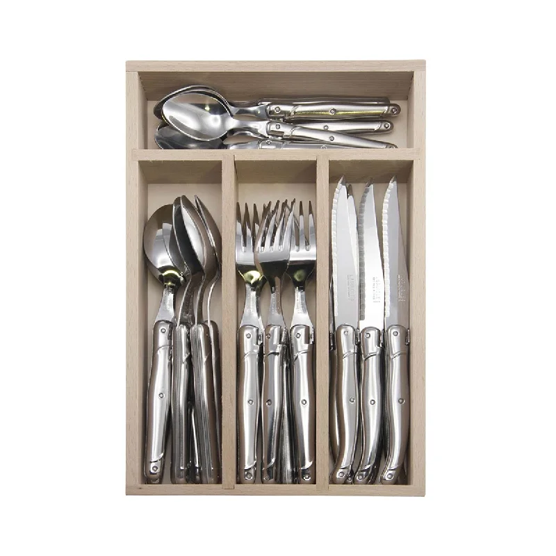  -Splash-proof food bowl AND Anti-choking slow food bowlLaguiole Andre Verdier Debutant 24 Piece Stainless Steel Cutlery Set
