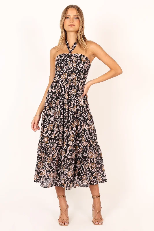 - Hamster silent running wheel to prevent chewingShena Midi Dress - Black Multi