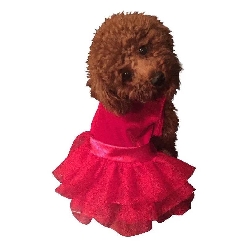 Classification by brand or style:Fufu Tutu Holiday Party Dog Dress Red