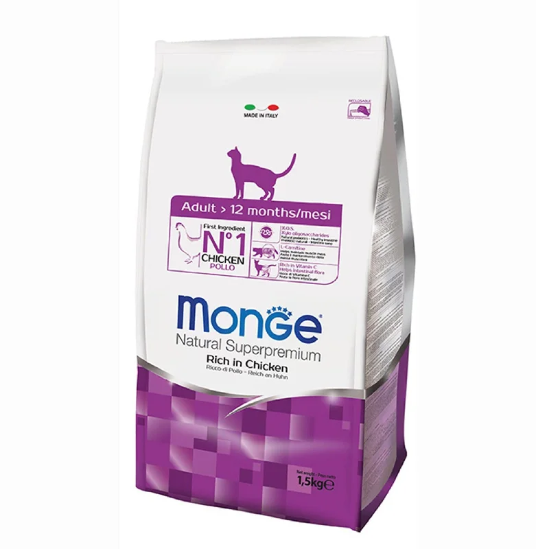 - Cat food for multi-cat households Monge Superpremium Natural Dry Cat Food - Adult (1.5kg) - Cat food for multi-cat households Monge Superpremium Natural Dry Cat Food - Adult (1.5kg)
