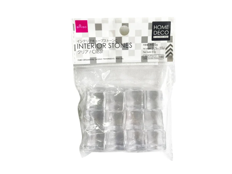 ---Interior Cube Stone -C - Transparent - 65G - 2.29Oz-