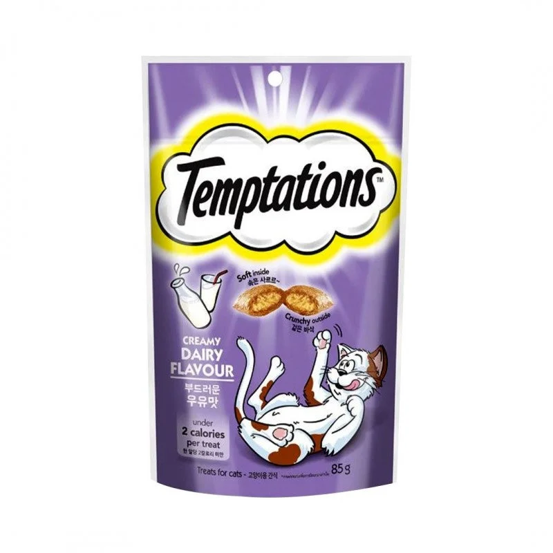    - Affordable cat food with good quality  Temptations Creamy Dairy