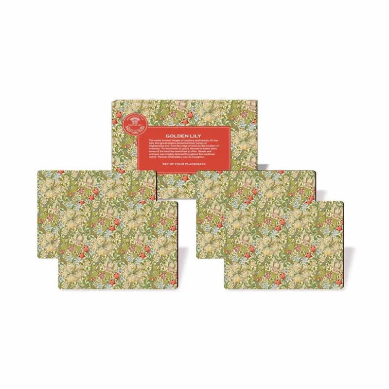 - ​​Pet toys under    yuanNostalgic Golden Lily Placemats Set of 4