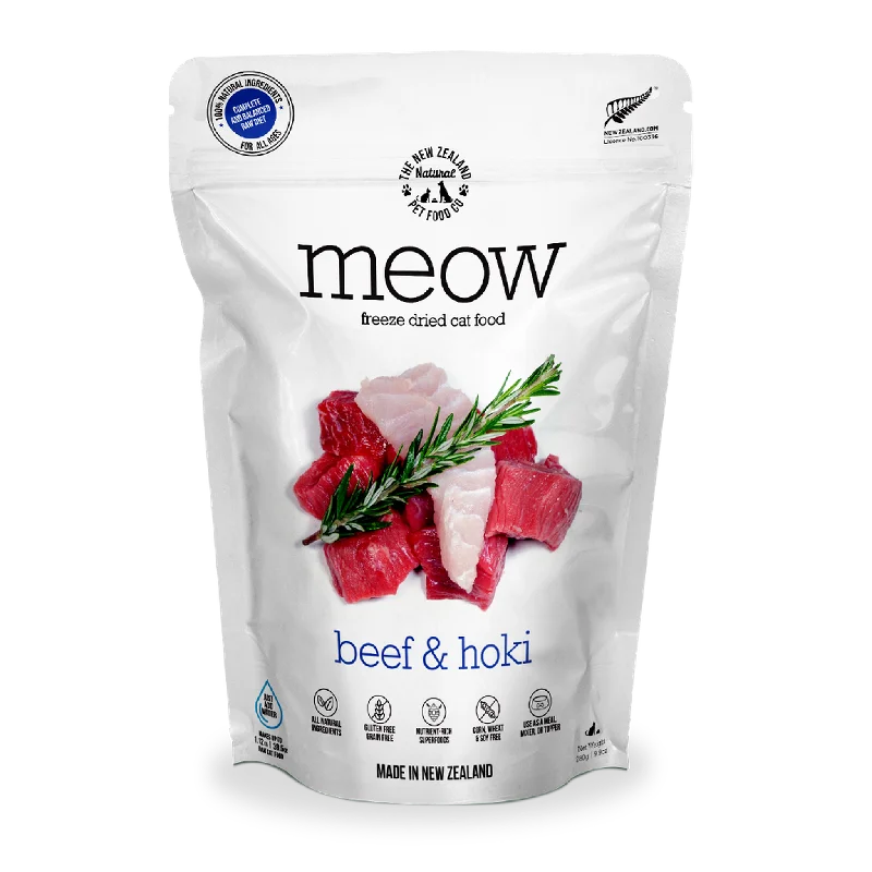 - Cat food nutritional analysis MEOW Freeze Dried Raw Food for Cat - Beef & Hoki (280g) - Cat food nutritional analysis MEOW Freeze Dried Raw Food for Cat - Beef & Hoki (280g)