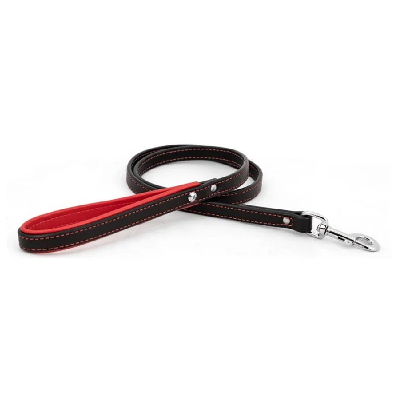   . **Dog bathing brush massage**Padded Leather Dog Leash Black/Red