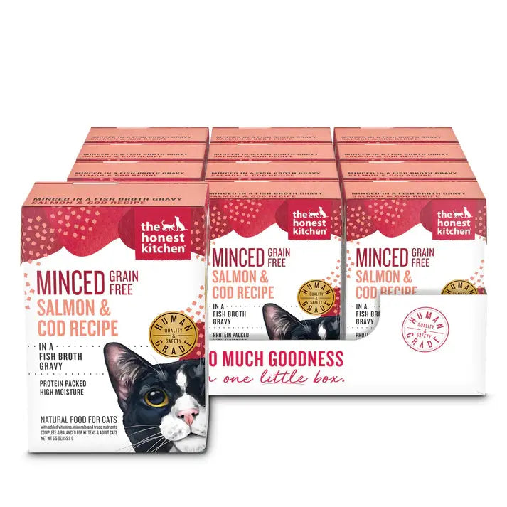 - Parrot climbing and standing wooden frameThe Honest Kitchen Grain Free Minced Salmon & Cod in Fish Broth Gravy Wet Cat Food 12/5.5oz - Parrot climbing and standing wooden frameThe Honest Kitchen Grain Free Minced Salmon & Cod in Fish Broth Gravy Wet Cat Food 12/5.5oz