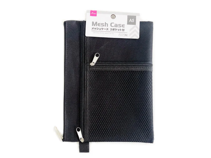  -Non-contact cat thermometerMesh Case -With 3 Pockets - A5-Black