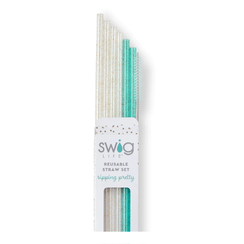 - Pet vitamin complex nutrition tabletsGlitter Clear + Aqua Reusable Straw Set