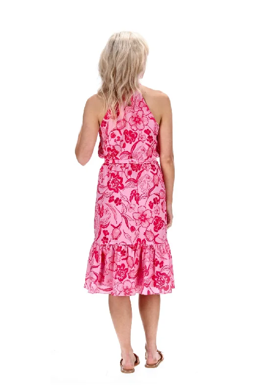 Jalen Floral Halter-Neck Dress