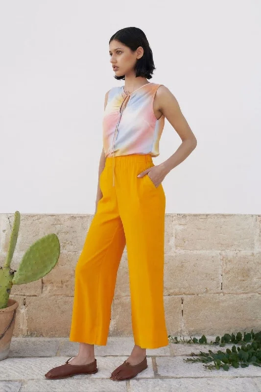 TANGERINE STRAIGHT-LEG PANTS