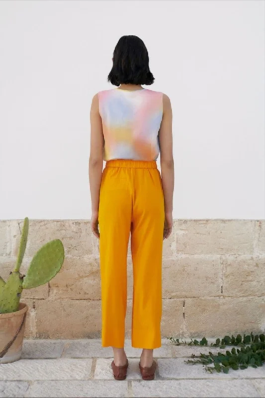 TANGERINE STRAIGHT-LEG PANTS