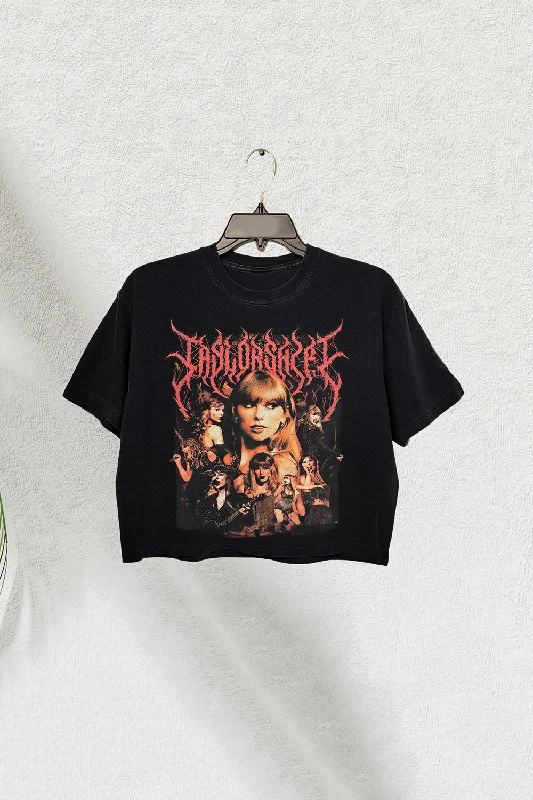 Heavy Metal Aesthetic Swiftie Crop Tee For Women