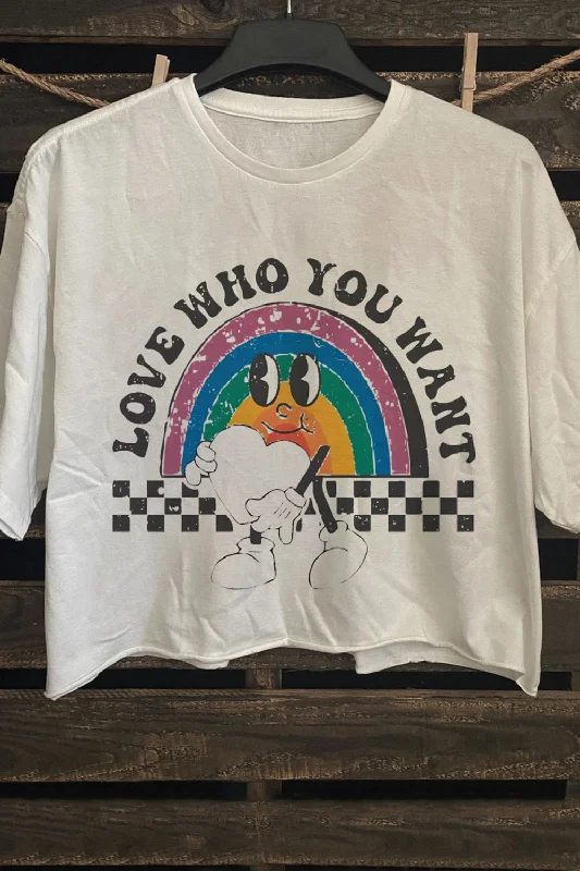 Love Who You Want Crop Top For Women