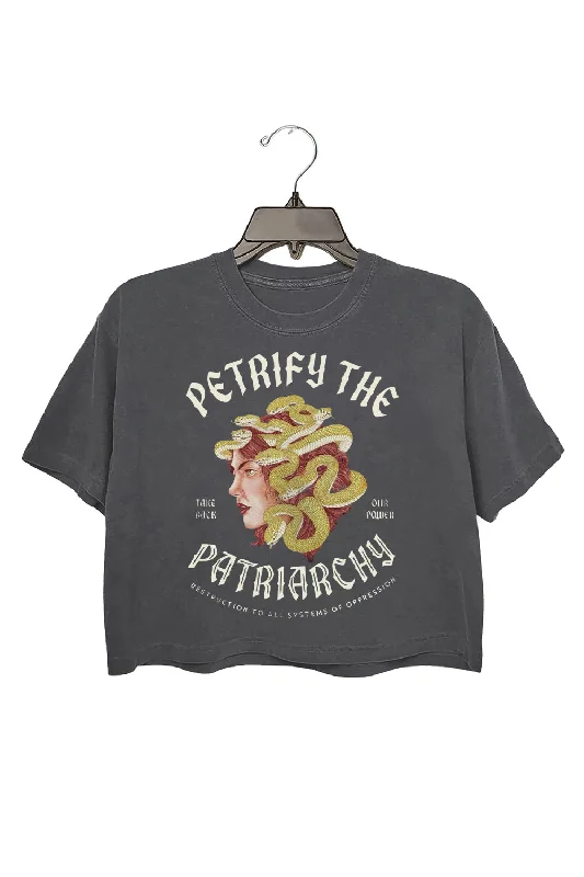 Petrify The Patriarchy, Witchy Medusa Crop Top For Women